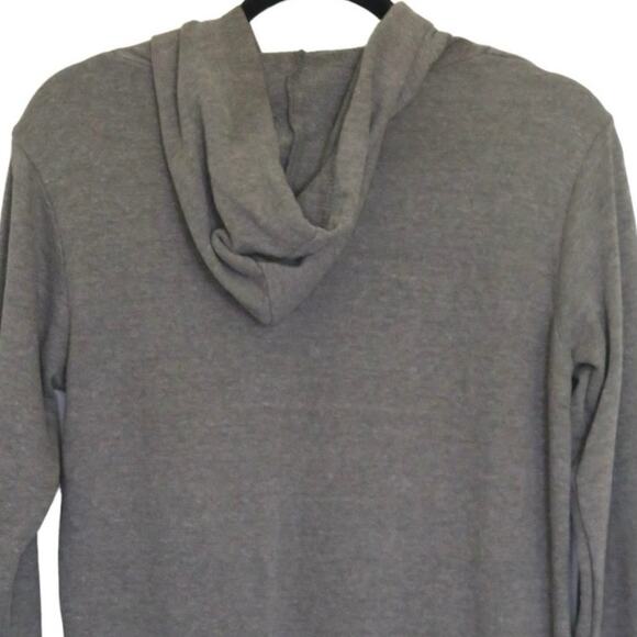 Ocean Drive Sweatshirt Lightweight Pom Hoodie Long Sleeve Pullover Small Grey - Picture 4 of 8